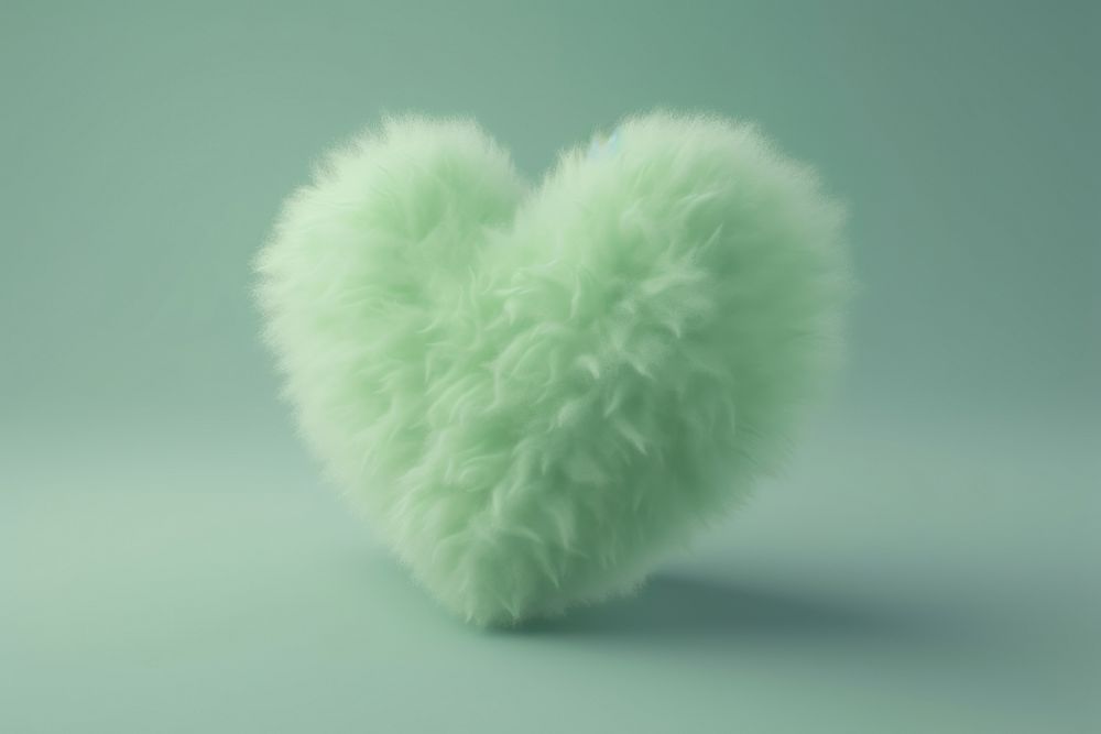 Green heart fur softness. AI generated Image by rawpixel.