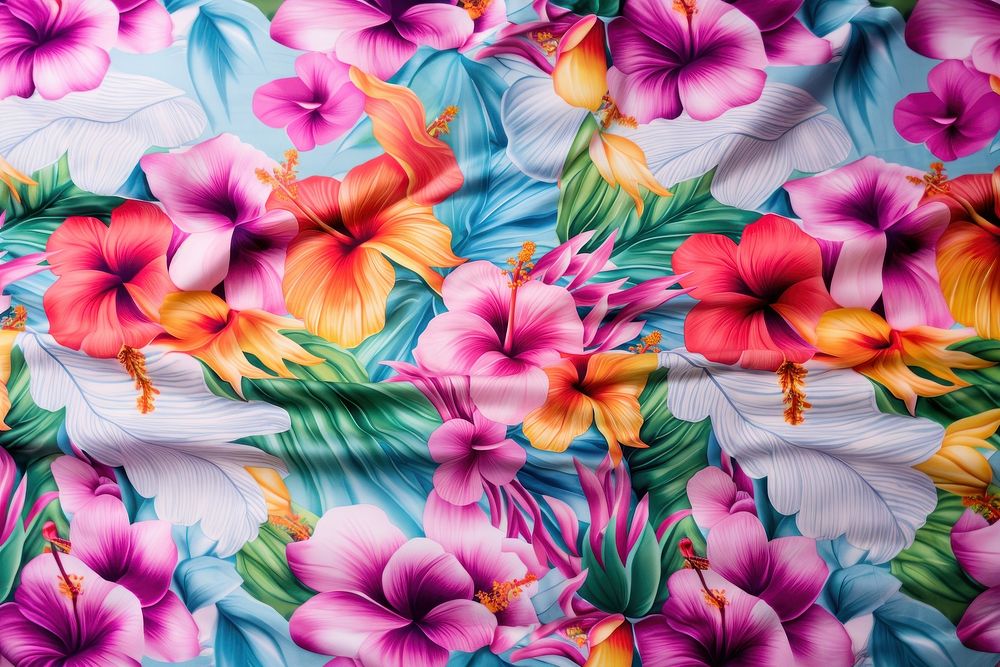 Tropical flower pattern backgrounds petal plant. AI generated Image by rawpixel.