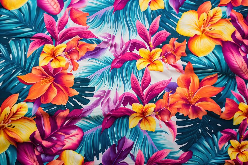 Tropical flower pattern backgrounds tropics petal. AI generated Image by rawpixel.