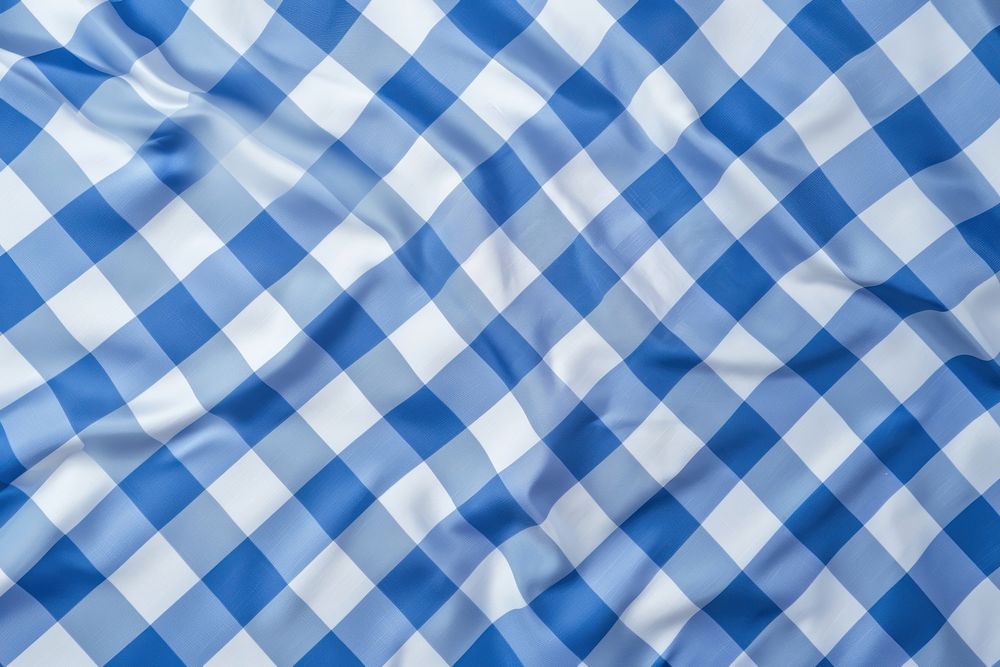 Blue and white checker backgrounds tablecloth repetition. AI generated Image by rawpixel.