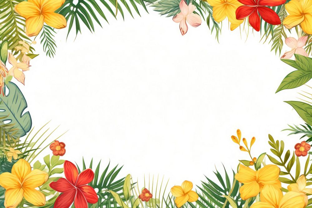 Tropical plants and flowers backgrounds pattern nature. AI generated Image by rawpixel.