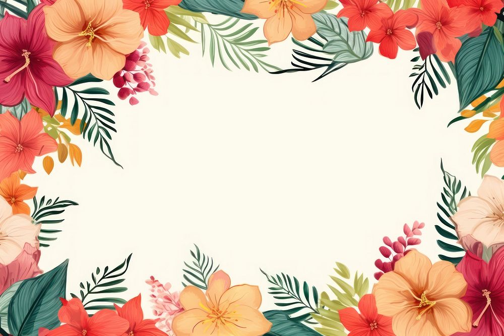 Tropical plants and flowers backgrounds hibiscus pattern. AI generated Image by rawpixel.