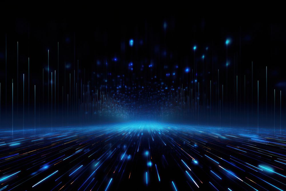 A blue lines of computer lights backgrounds futuristic night