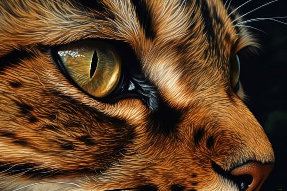 Close up cat eye animal mammal tiger. AI generated Image by rawpixel.