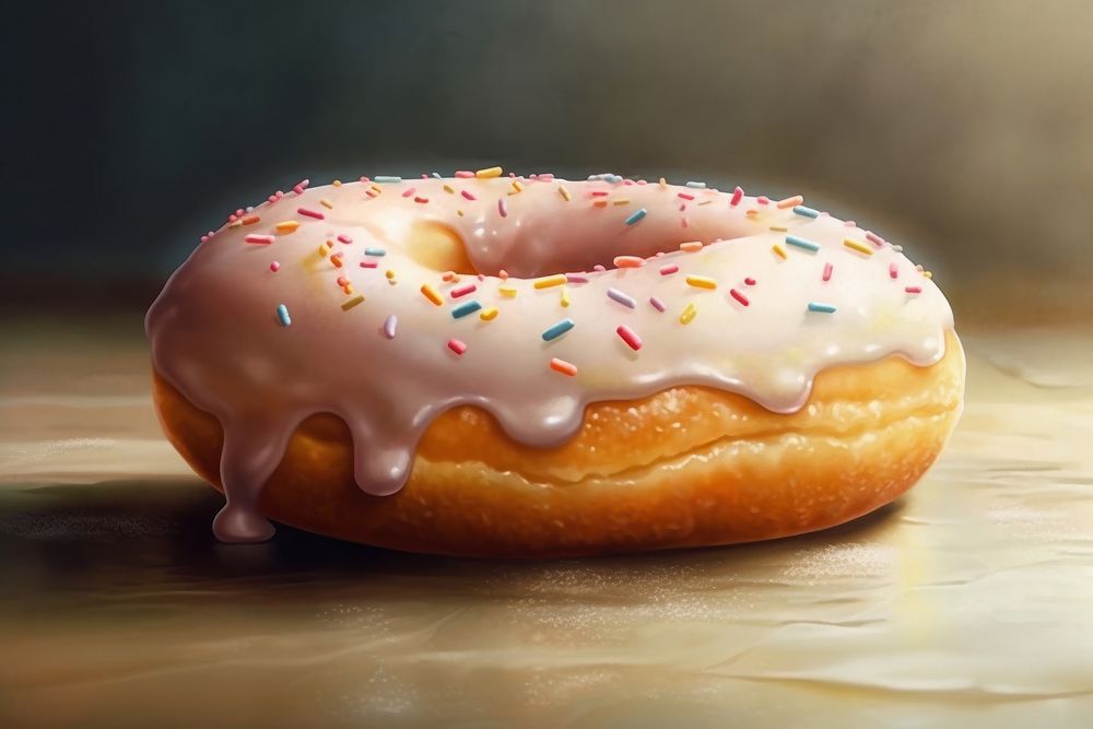 Close up donut dessert food cake. AI generated Image by rawpixel.