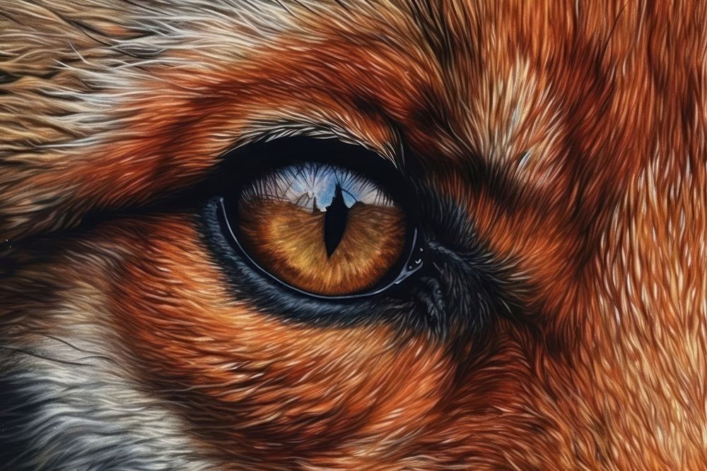 Close up fox eye animal mammal backgrounds. AI generated Image by rawpixel.