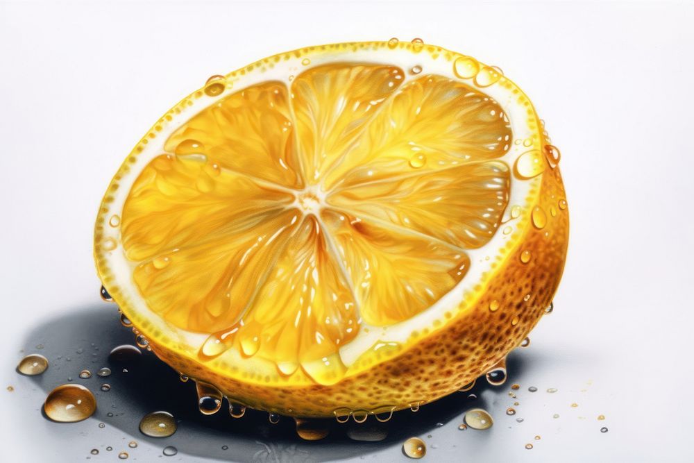 Close up fresh wet piece of lemon grapefruit plant food. AI generated Image by rawpixel.