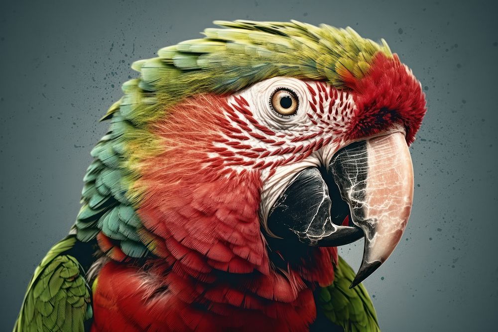 Close up parrot face roaring animal bird beak. AI generated Image by rawpixel.