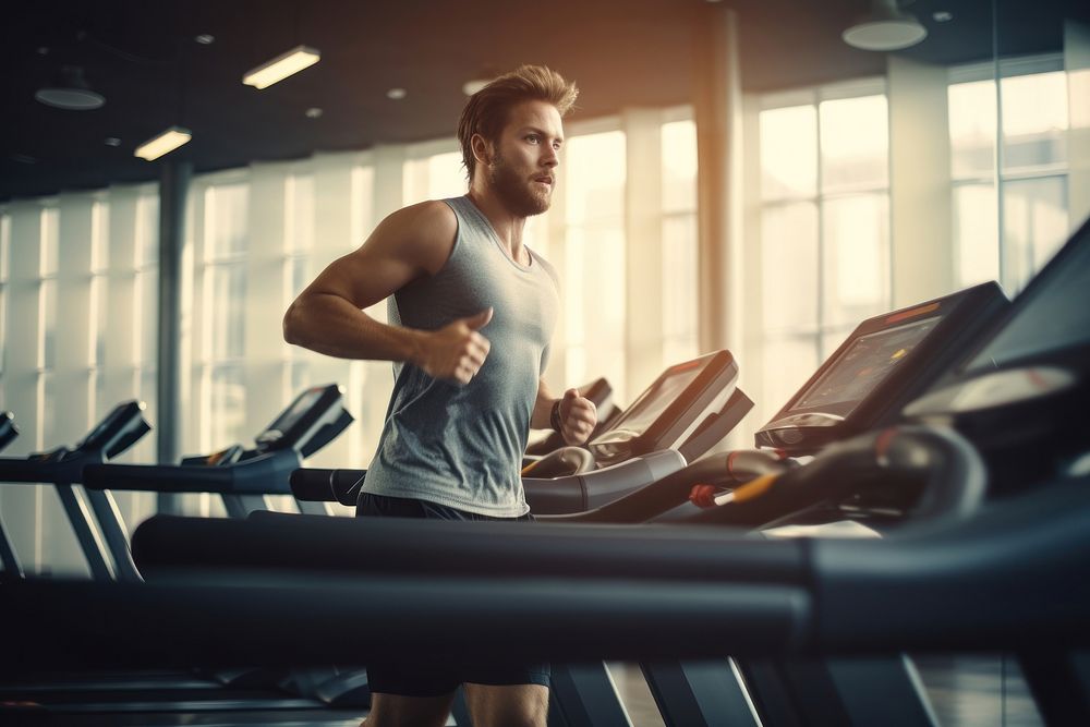 Running treadmill gym exercising. AI generated Image by rawpixel.