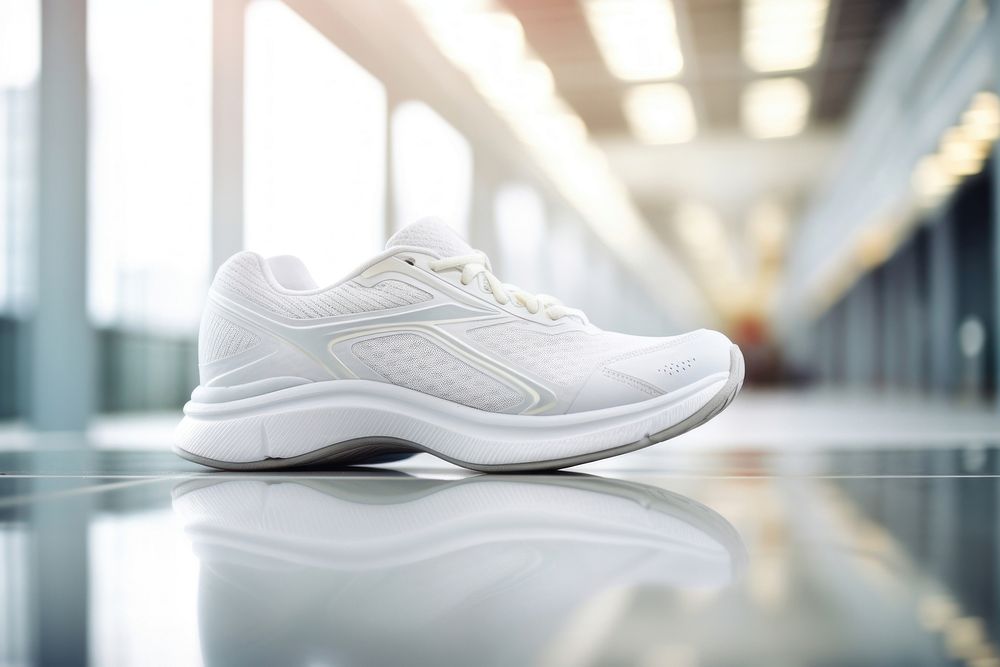 White shoes running exercising footwear clothing. AI generated Image by rawpixel.