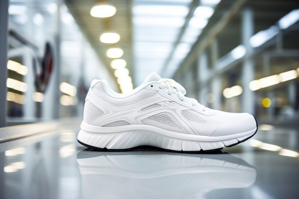 White shoes running footwear clothing apparel. AI generated Image by rawpixel.