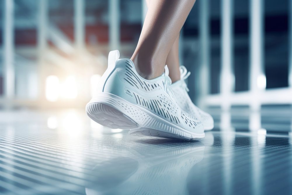 White shoes running exercising footwear vitality. AI generated Image by rawpixel.