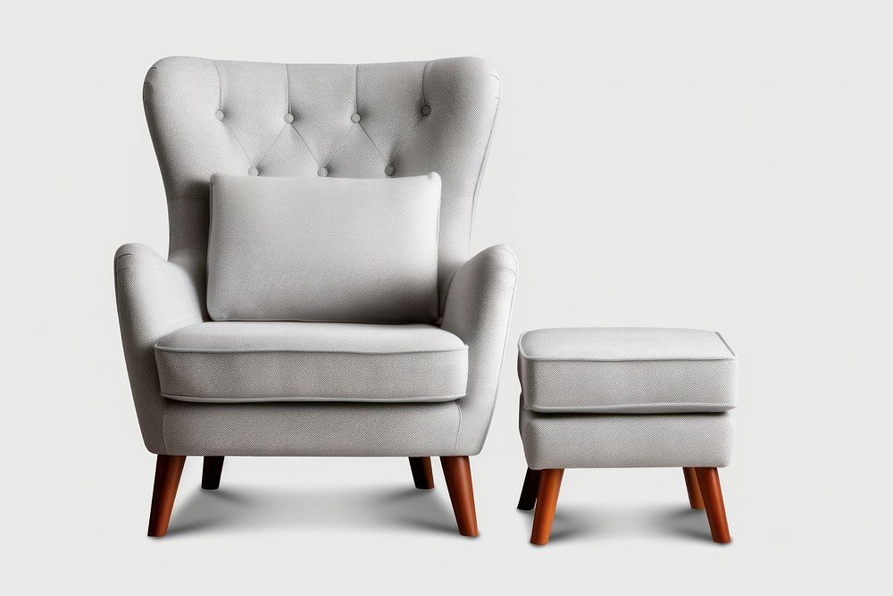 Gray Armchair armchair furniture comfortable. AI generated Image by rawpixel.