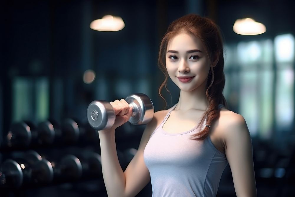 Training gym dumbbell sports. AI generated Image by rawpixel.