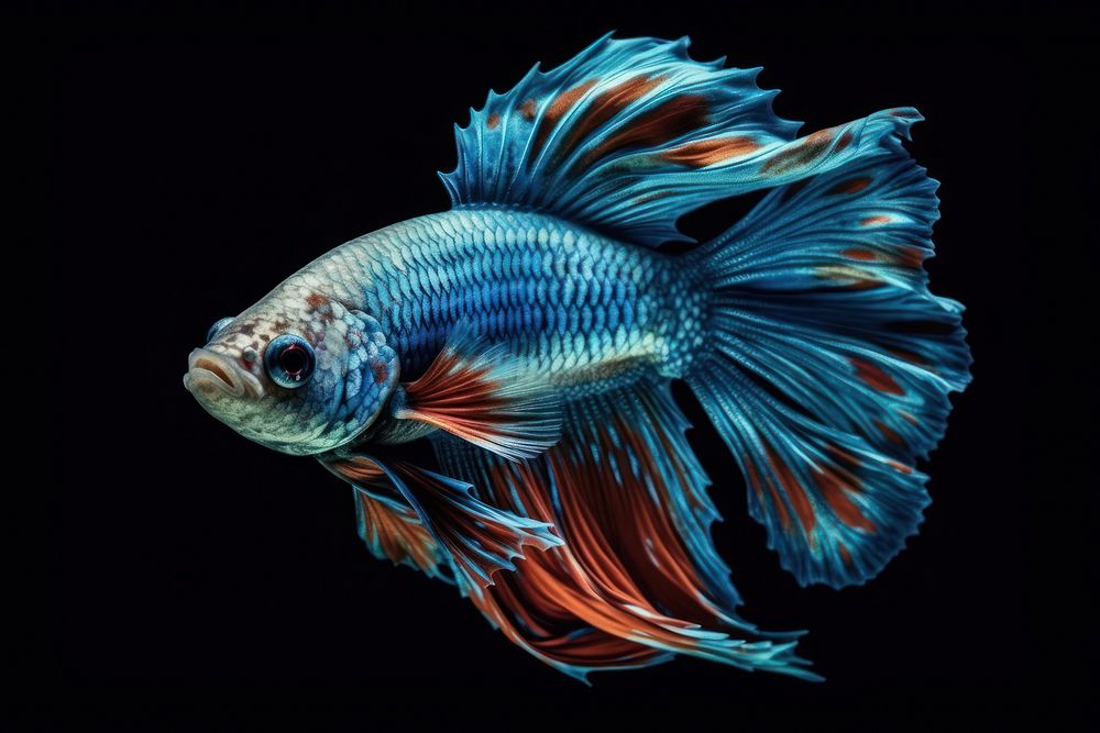 Siamese fighting fish animal pomacentridae underwater. AI generated Image by rawpixel.
