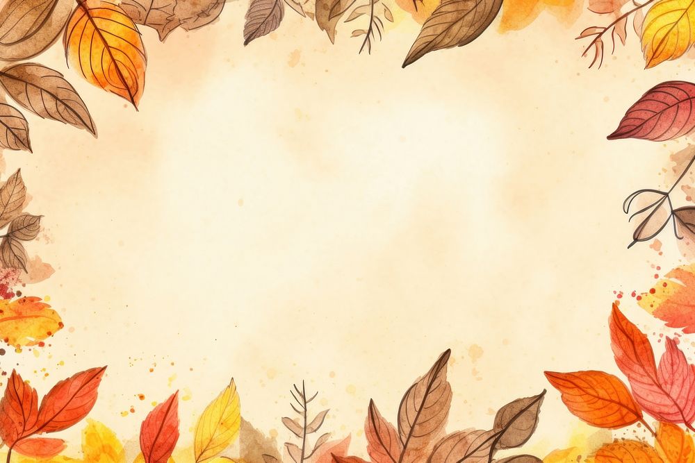 Autumn leaves illustration backgrounds pattern plant. AI generated Image by rawpixel.