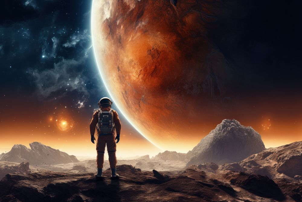 Planet landscape astronomy astronaut. AI generated Image by rawpixel.