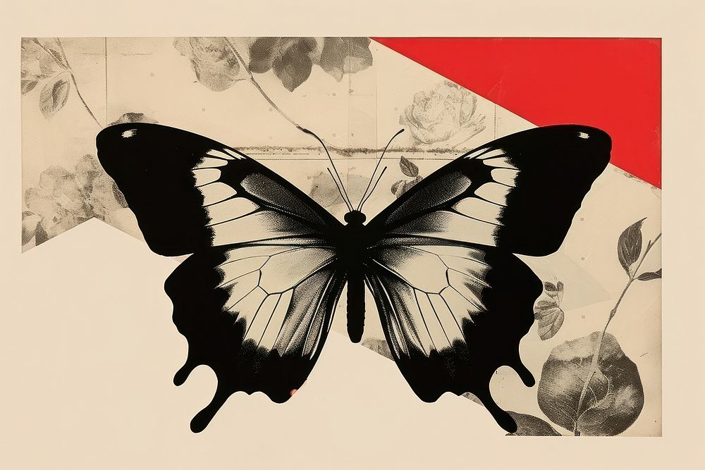 Butterfly drawing art creativity. AI generated Image by rawpixel.