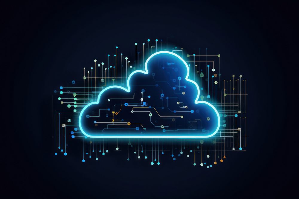 Cloud computing backgrounds blue technology. AI generated Image by rawpixel.