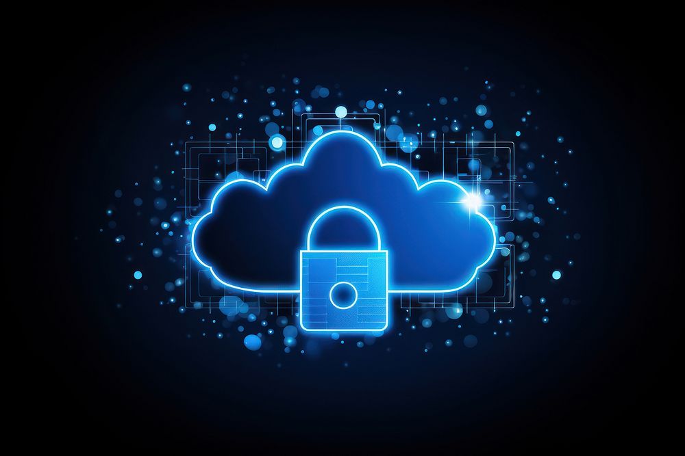 Cloud computing backgrounds security lock. AI generated Image by rawpixel.
