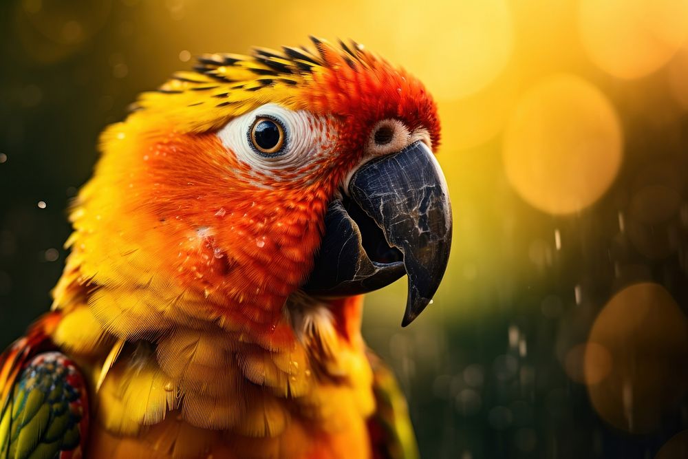 Sunconure parrot animal beak bird. AI generated Image by rawpixel.