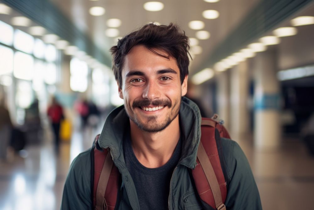 Mexican man backpacker photography standing portrait. AI generated Image by rawpixel.