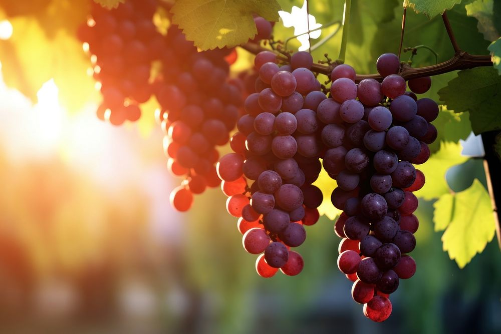 Grapes on the trees outdoors vineyard nature. AI generated Image by rawpixel.