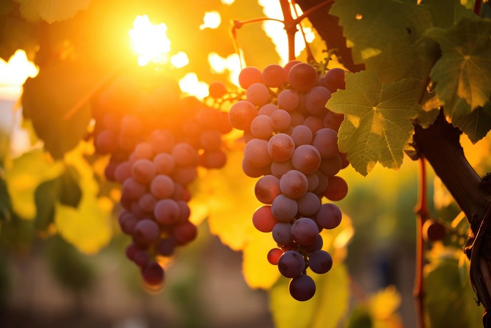 Grapes on the trees vineyard outdoors nature. AI generated Image by rawpixel.