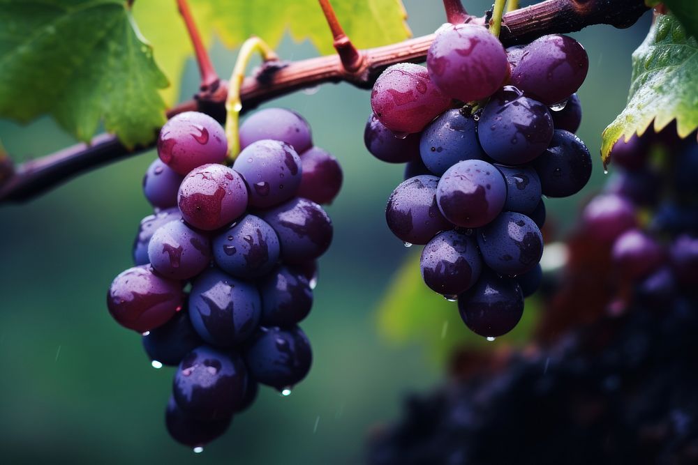 Grapes on the trees outdoors nature plant. AI generated Image by rawpixel.