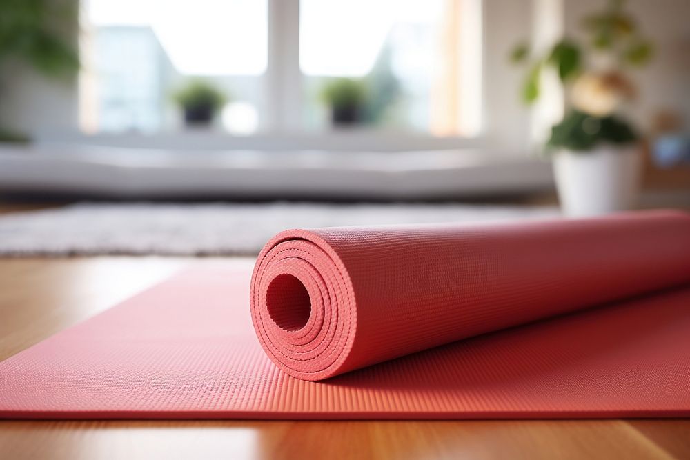 Yoga mat accessories exercising stretching. AI generated Image by rawpixel.