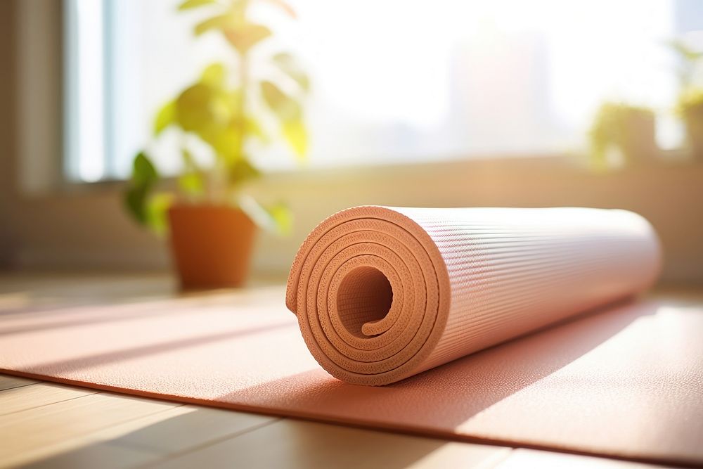 Yoga mat exercising relaxation stretching