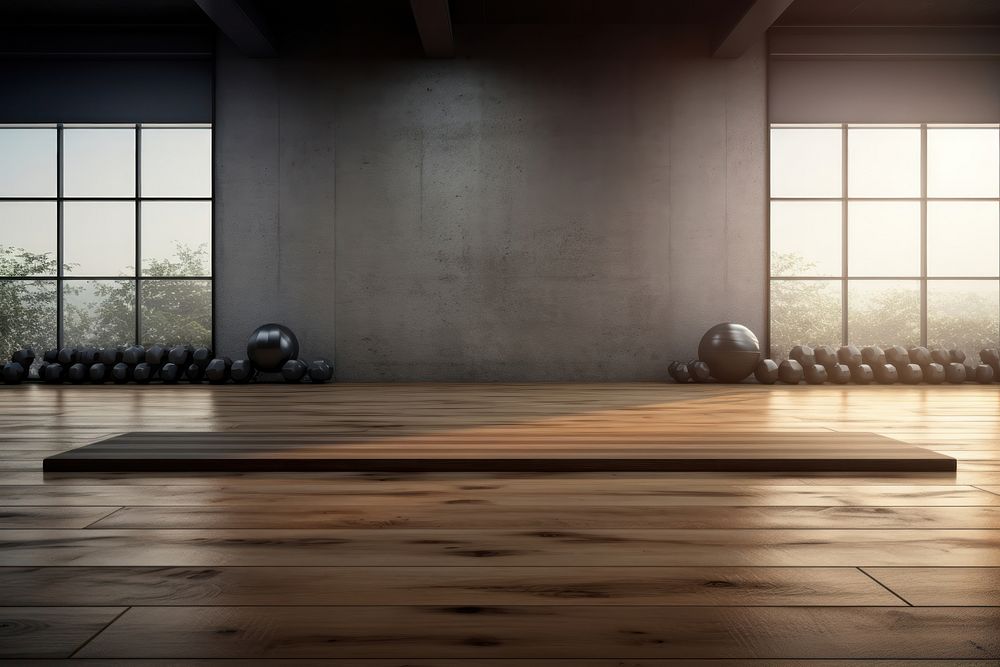 Gym background floor wood gym. AI generated Image by rawpixel.