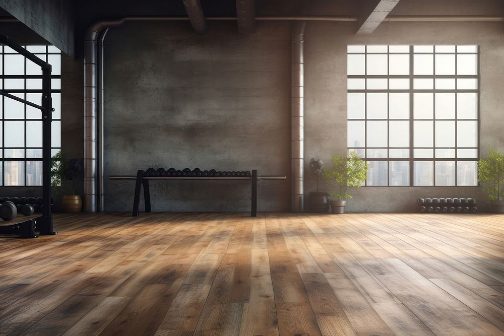 Gym background floor wood architecture. AI generated Image by rawpixel.