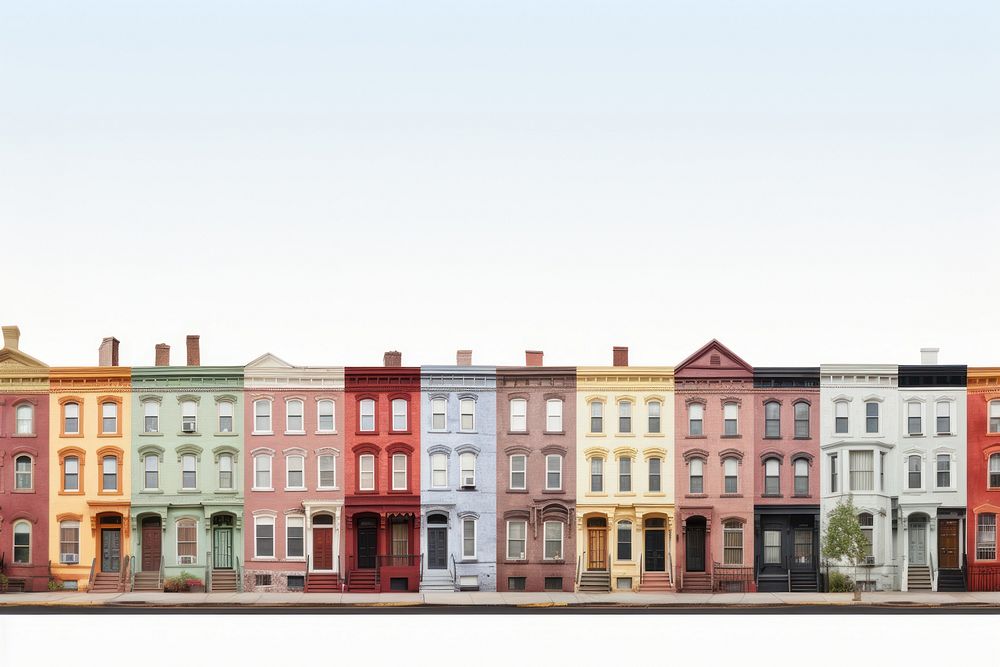 Layers of American row houses architecture building city. AI generated Image by rawpixel.