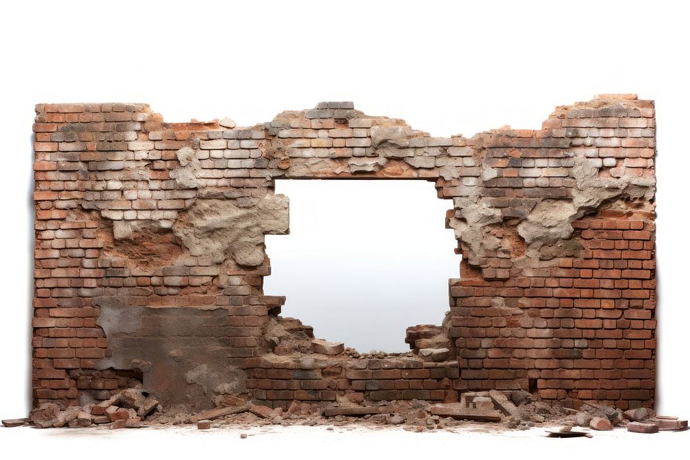 Ruined brick wall ruins architecture building. AI generated Image by rawpixel.