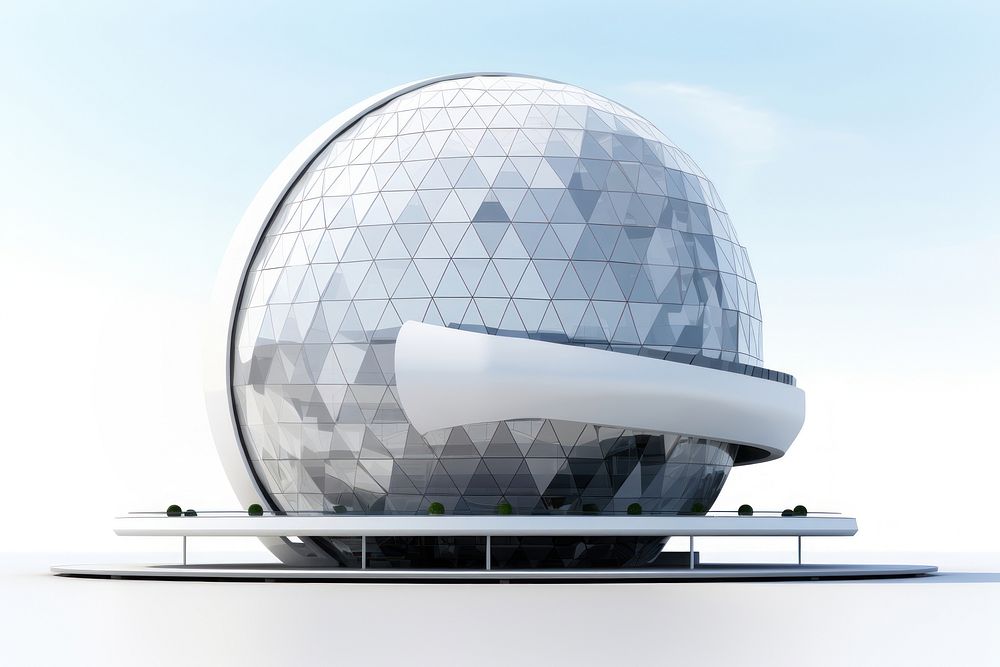 Big tall spherical high-tec modern office building architecture observatory city. AI generated Image by rawpixel.