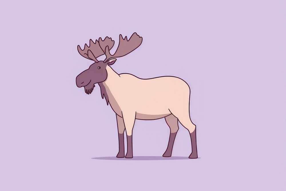 Moose wildlife cartoon animal. AI generated Image by rawpixel.