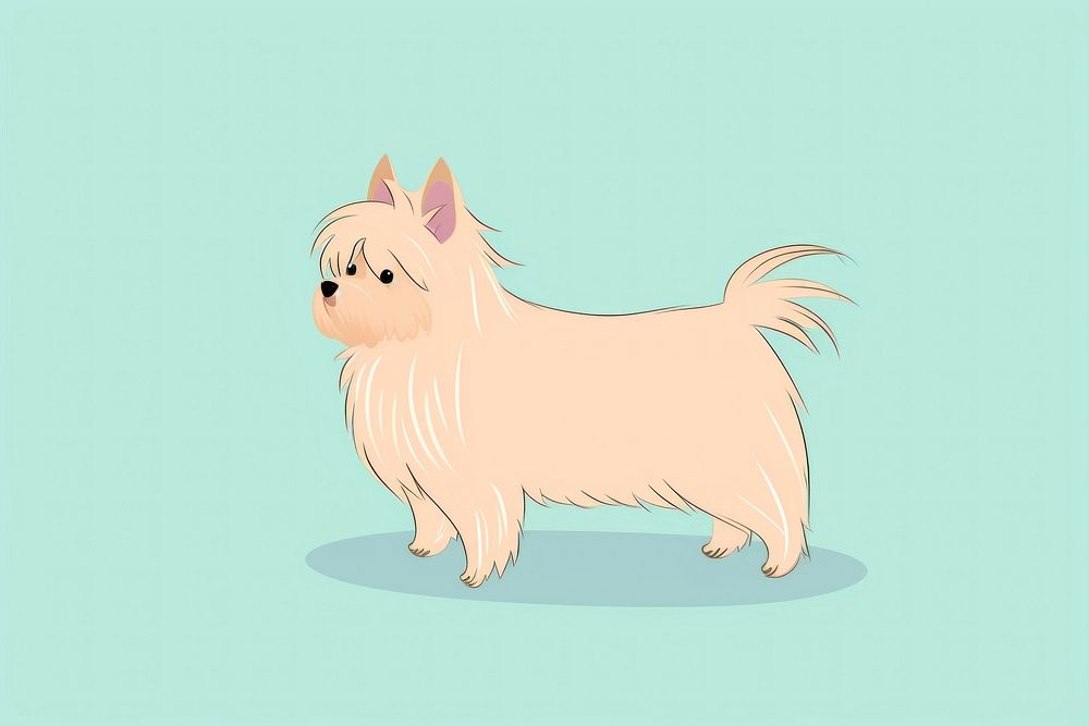 Yorkshire terrier cartoon mammal animal. AI generated Image by rawpixel.