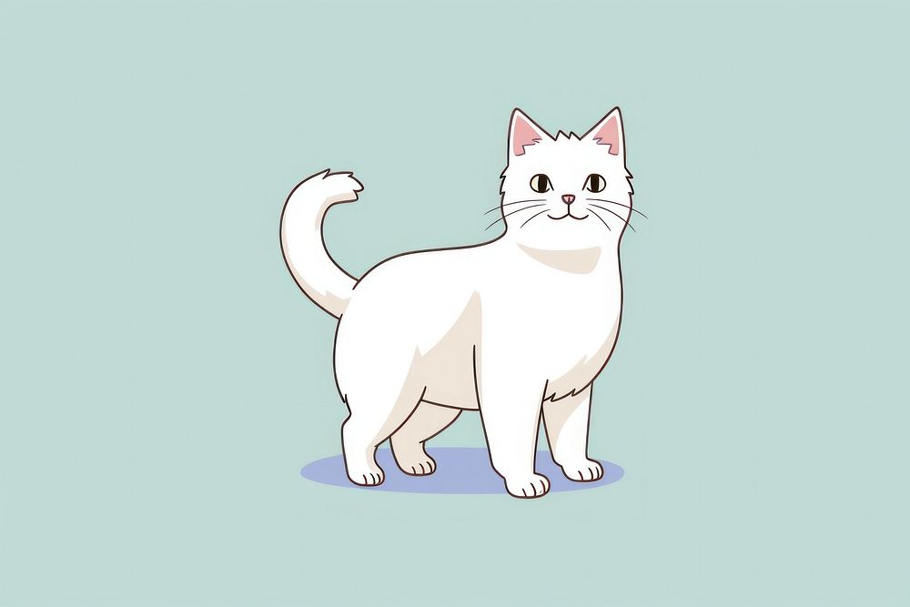 Grey cat cartoon animal mammal. AI generated Image by rawpixel.