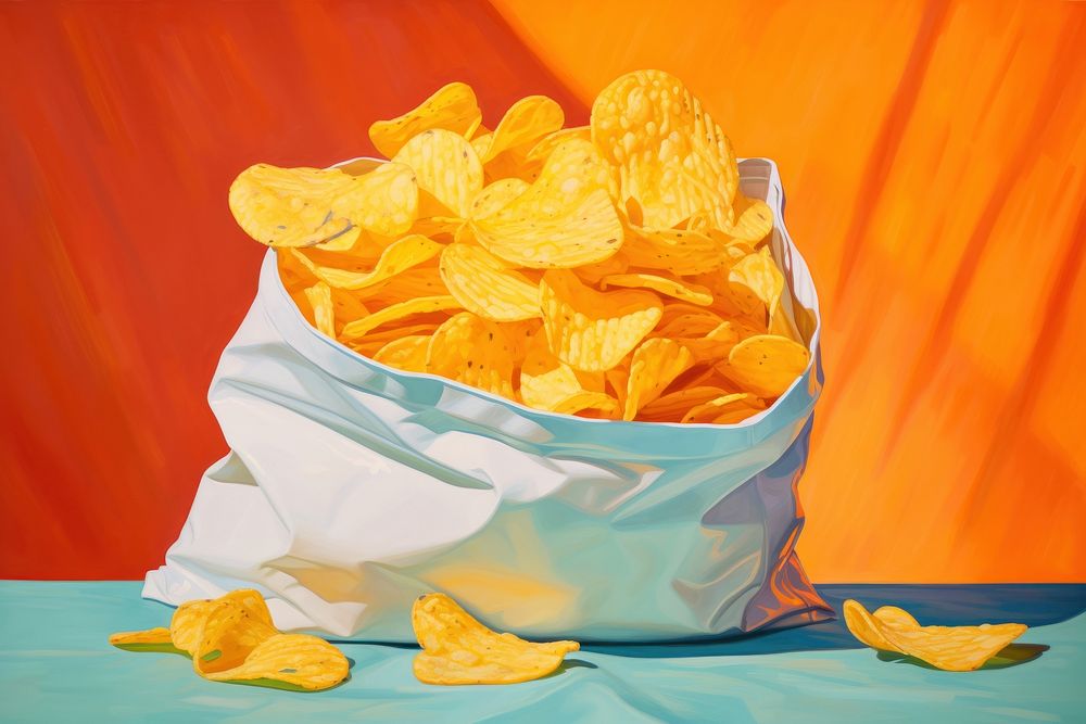 Open bag of chips snack food freshness. AI generated Image by rawpixel.