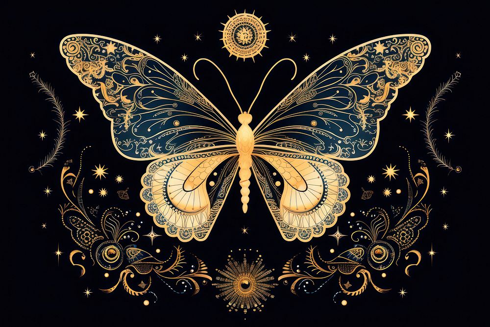 Celestial pattern butterfly accessories. AI generated Image by rawpixel.