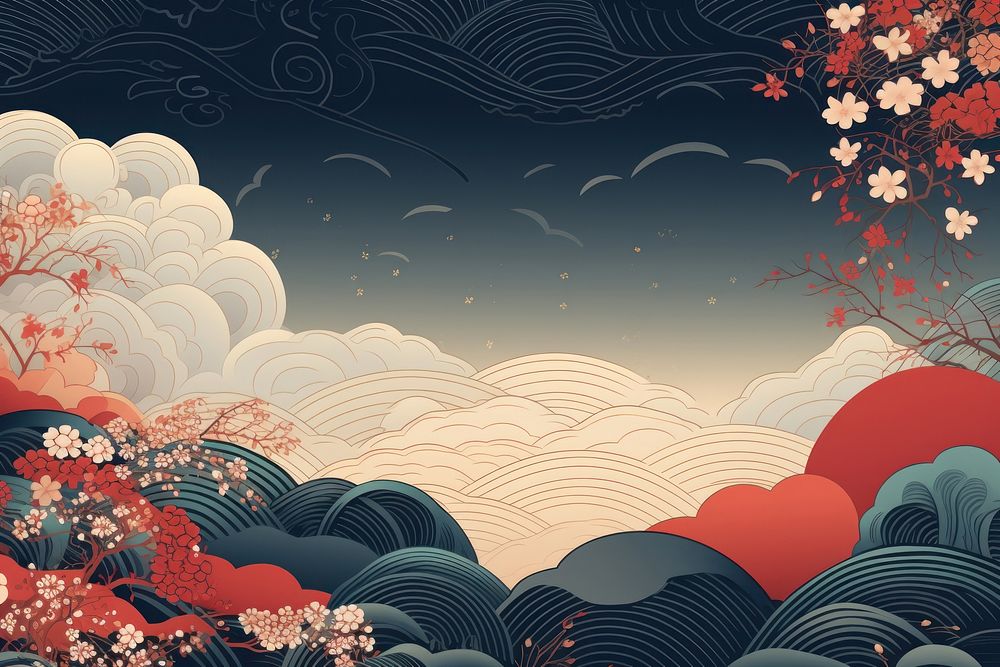 Japanese style pattern backgrounds outdoors. 