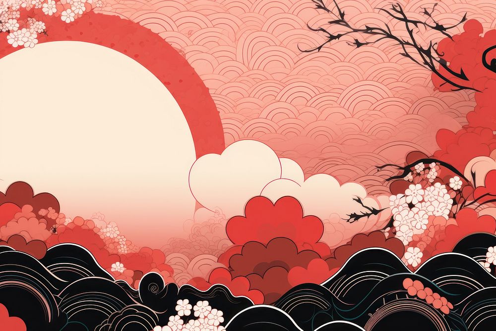 Japanese style pattern backgrounds plant. AI generated Image by rawpixel.