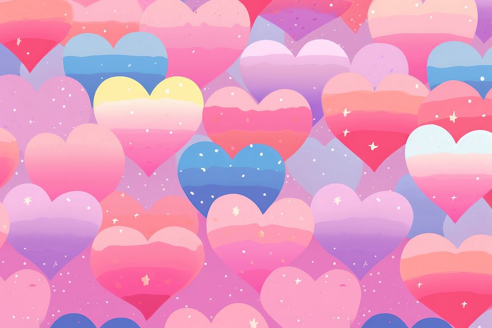 Love pattern heart pink. AI generated Image by rawpixel.