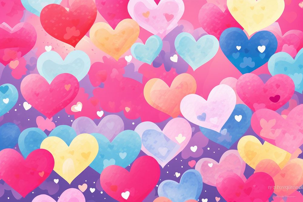 Love pattern heart pink. AI generated Image by rawpixel.