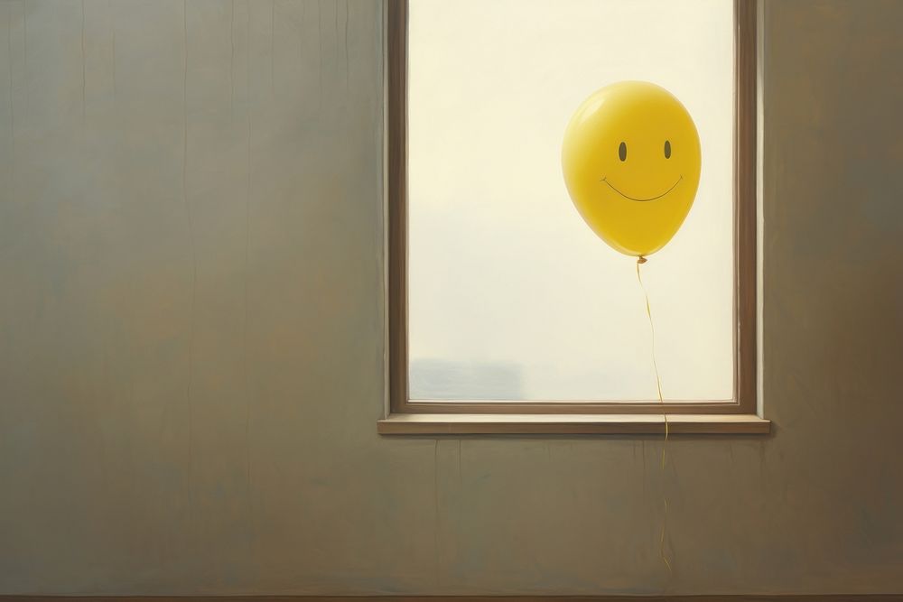 Balloon window smiley celebration. AI generated Image by rawpixel.