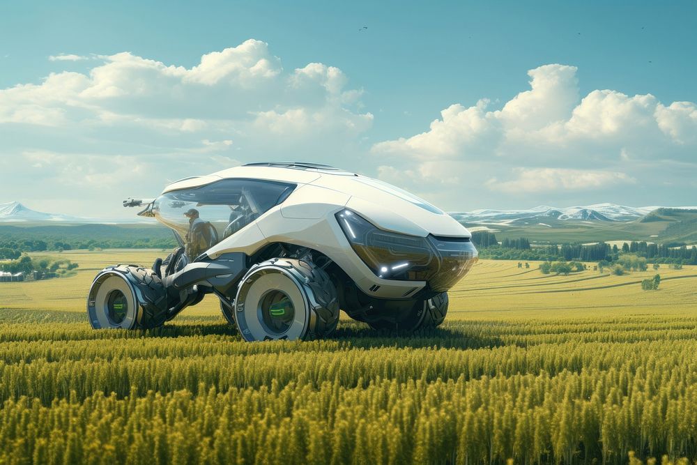 Agriculture landscape outdoors vehicle. AI generated Image by rawpixel.