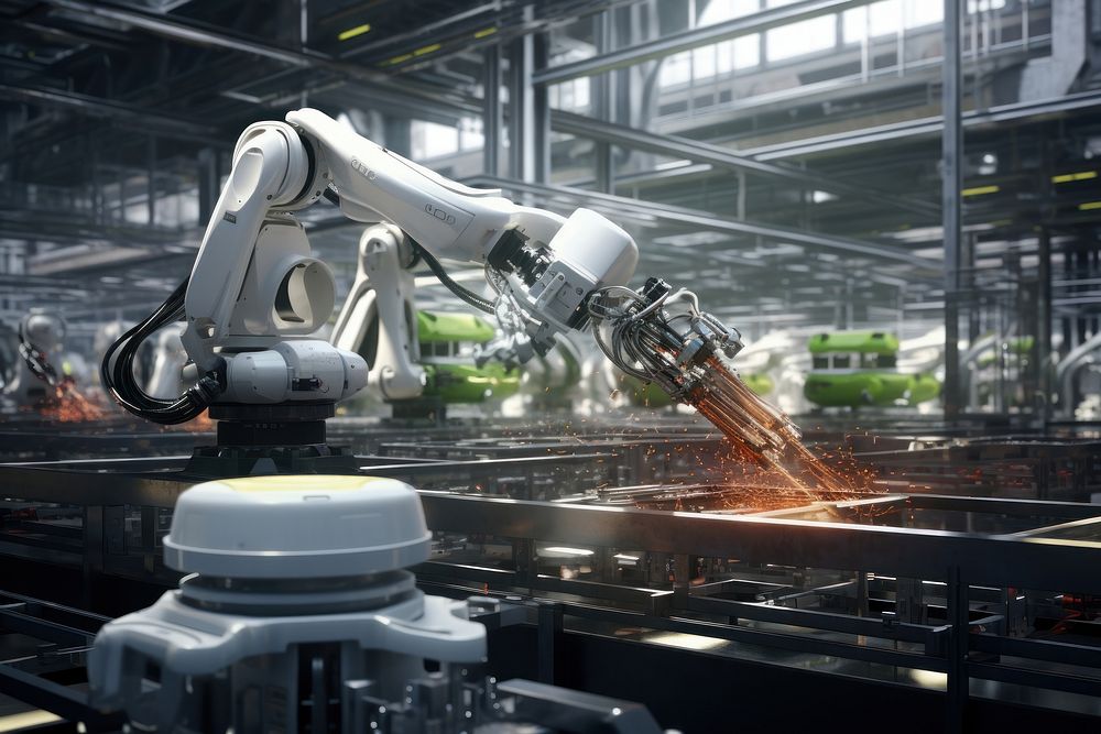 Factory robot manufacturing technology. AI generated Image by rawpixel.