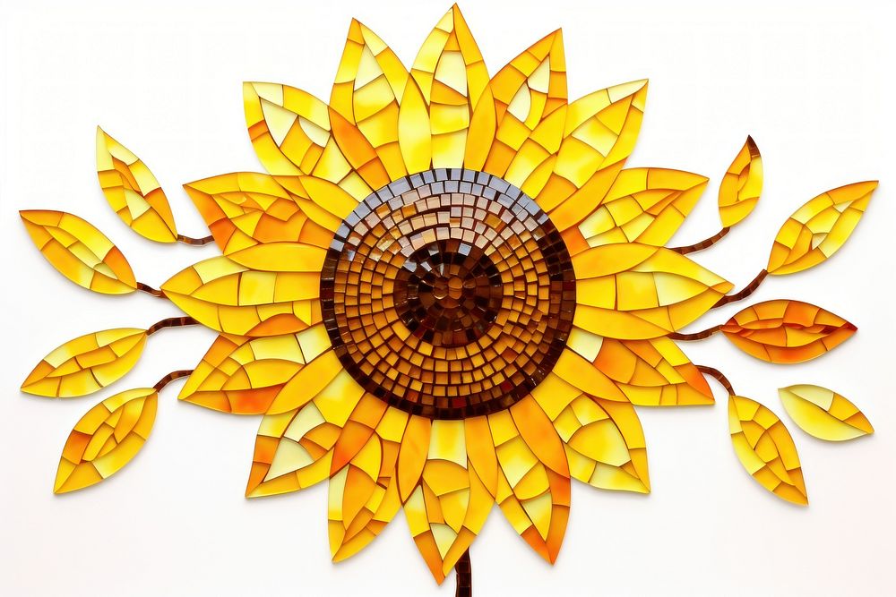 Sunflower art plant white background. AI generated Image by rawpixel.