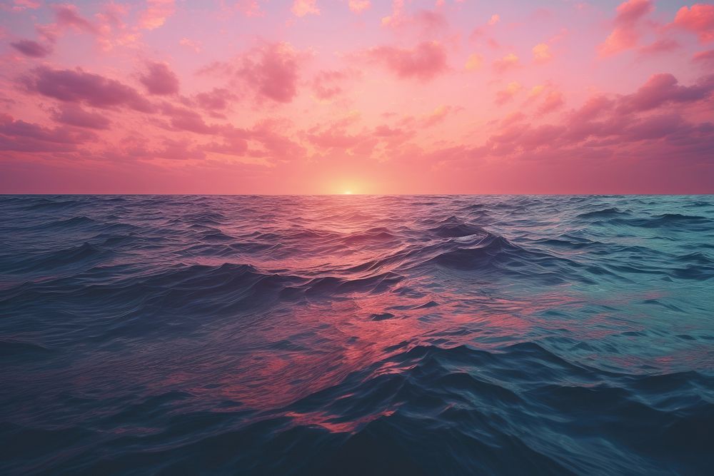Calm sea wave outdoors horizon nature. AI generated Image by rawpixel.